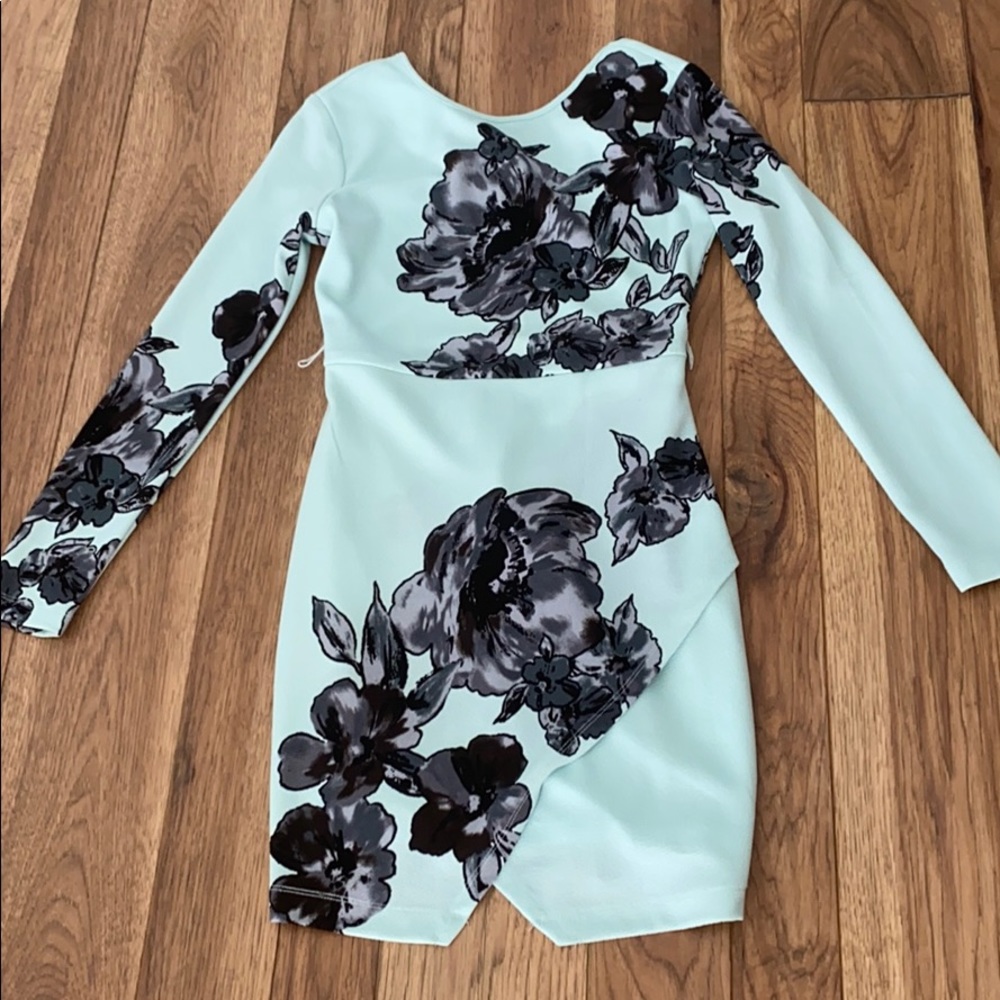 Long sleeve fitted mini dress